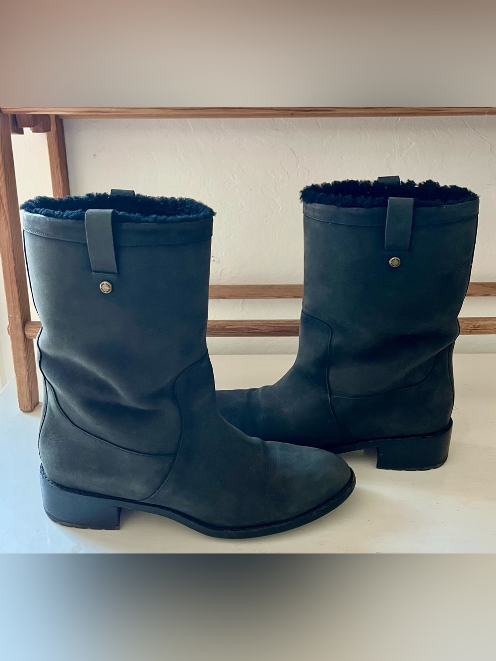 Women’s Cole Haan Jessup Black Shearling-Lined Waterproof Leather Boots